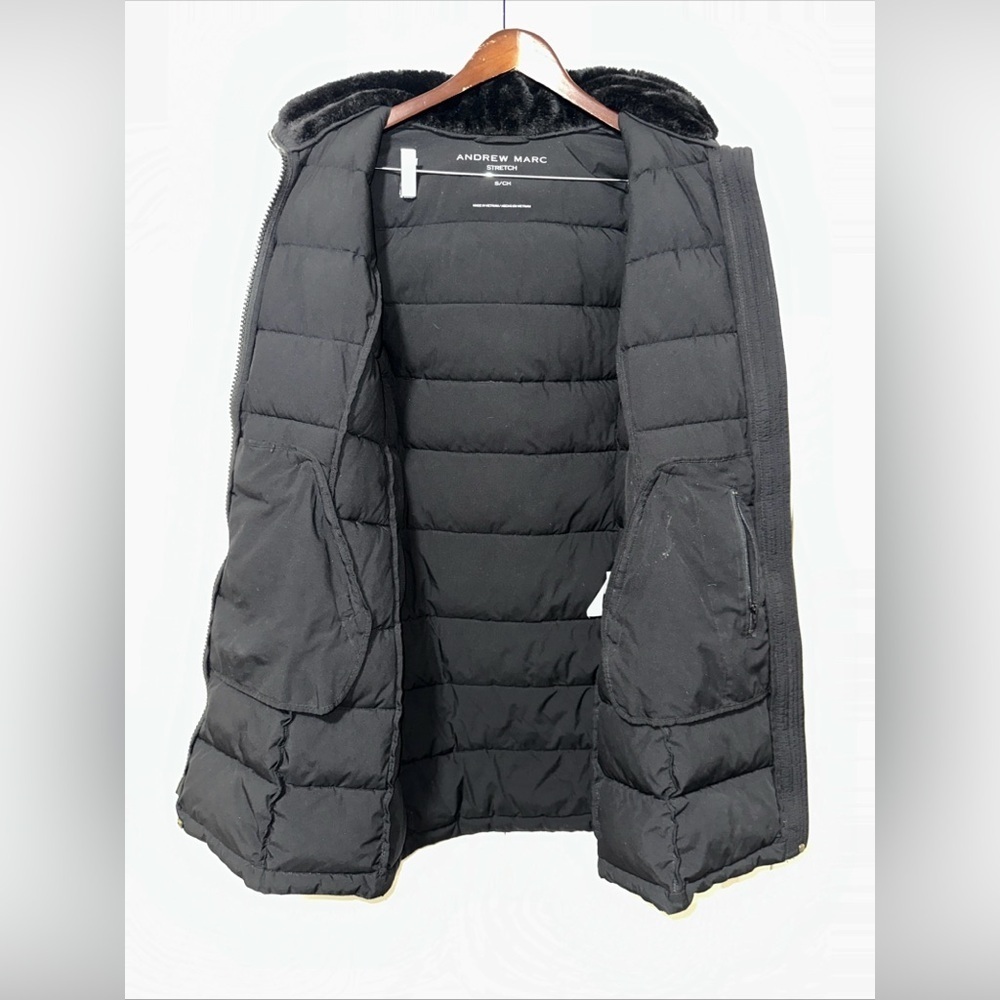 Andrew Marc Stretch Ladies Long Parka Detachable Hood Jacket S - Picture 7 of 8